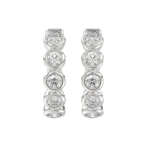 14K WHITE GOLD 1.00CT ROUND DIAMOND LADIES EARRINGS