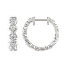 Load image into Gallery viewer, 14K WHITE GOLD 1.00CT ROUND DIAMOND LADIES EARRINGS
