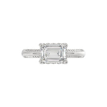 Load image into Gallery viewer, 14K WHITE GOLD 2 1/4CT ROUND/EMERALD DIAMOND LADIES RING (CENTER STONE EMERALD DIAMOND 2.00CT)
