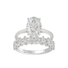 Load image into Gallery viewer, LADIES BRIDAL SET 4 1/2CT ROUND/OVAL DIAMOND 14K WHITE GOLD (CENTER STONE OVAL DIAMOND 3.00CT)

