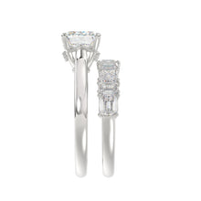 Load image into Gallery viewer, LADIES BRIDAL SET 3 1/2CT ROUND/EMERALD DIAMOND 14K WHITE GOLD (CENTER STONE EMERALD DIAMOND 2.00CT)
