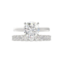 Load image into Gallery viewer, LADIES BRIDAL SET 4.00CT ROUND DIAMOND 14K WHITE GOLD (CENTER STONE ROUND DIAMOND 3.00CT)
