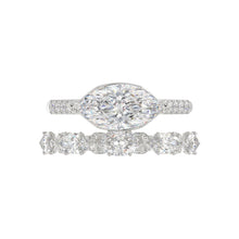 Load image into Gallery viewer, 14K WHITE GOLD 3 1/2CT ROUND/MARQUISE DIAMOND LADIES BRIDAL SET (CENTER STONE MARQUISE DIAMOND 2.00CT)
