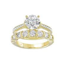 Load image into Gallery viewer, LADIES BRIDAL SET 3 1/2CT ROUND DIAMOND 14K YELLOW GOLD (CENTER STONE ROUND DIAMOND 2.00CT)

