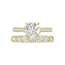 Load image into Gallery viewer, LADIES BRIDAL SET 3 1/2CT ROUND DIAMOND 14K YELLOW GOLD (CENTER STONE ROUND DIAMOND 2.00CT)
