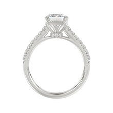 Load image into Gallery viewer, LADIES BRIDAL SET 5.00CT ROUND/EMERALD DIAMOND 14K WHITE GOLD (CENTER STONE EMERALD DIAMOND 3.00CT)
