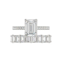 Load image into Gallery viewer, LADIES BRIDAL SET 5.00CT ROUND/EMERALD DIAMOND 14K WHITE GOLD (CENTER STONE EMERALD DIAMOND 3.00CT)
