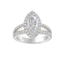 Load image into Gallery viewer, 14K WHITE GOLD 3.00CT ROUND/MARQUISE DIAMOND LADIES RING (CENTER STONE MARQUISE DIAMOND 2CT)
