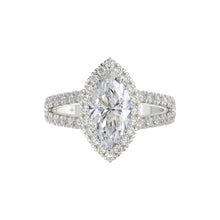 Load image into Gallery viewer, 14K WHITE GOLD 3.00CT ROUND/MARQUISE DIAMOND LADIES RING (CENTER STONE MARQUISE DIAMOND 2CT)
