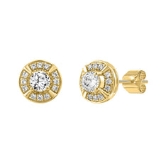 Load image into Gallery viewer, 10K YELLOW GOLD 1.00CT ROUND DIAMOND LADIES EARRING
