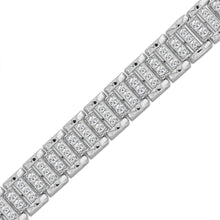 Load image into Gallery viewer, 10K WHITE GOLD 5.00CT ROUND DIAMOND MEN&#39;S BRACELET
