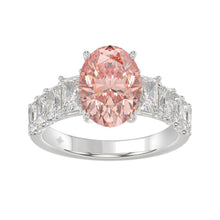 Load image into Gallery viewer, 14K WHITE GOLD 4 3/4CT ROUND/OVAL/RADIANT DIAMOND LADIES RING (CENTER STONE OVAL PINK DIAMOND 3.00CT)
