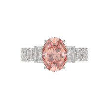 Load image into Gallery viewer, 14K WHITE GOLD 4 3/4CT ROUND/OVAL/RADIANT DIAMOND LADIES RING (CENTER STONE OVAL PINK DIAMOND 3.00CT)
