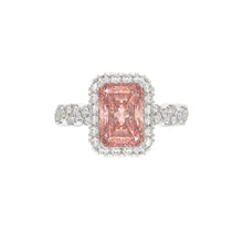 Load image into Gallery viewer, 14K WHITE GOLD 4.00CT ROUND/RADIANT DIAMOND LADIES BRIDAL SET (CENTER STONE RADIANT PINK DIAMOND 3.00CT)
