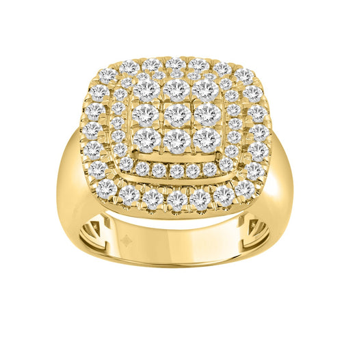 10K YELLOW GOLD 2 1/4CT ROUND DIAMOND MEN'S RING