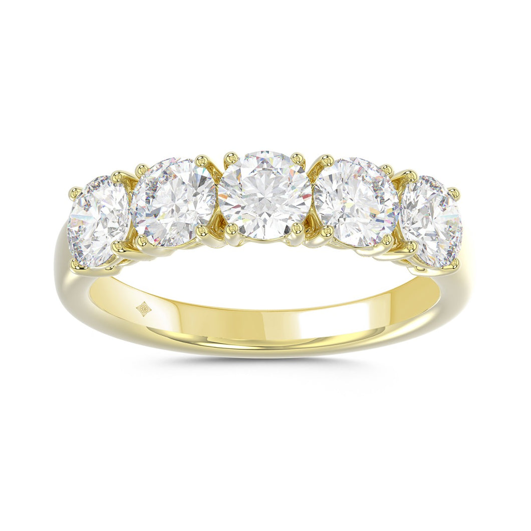 14K YELLOW GOLD 2.00CT ROUND DIAMOND LADIES BAND