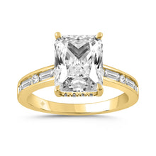 Load image into Gallery viewer, 14K YELLOW GOLD 3 1/2CT ROUND/BAGUETTE/RADIANT DIAMOND LADIES RING
