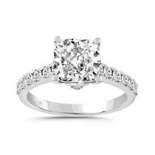 Load image into Gallery viewer, 14K WHITE GOLD 2 1/2CT ROUND/CUSHION DIAMOND LADIES RING (CENTER STONE CUSHION DIAMOND 2CT)
