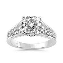 Load image into Gallery viewer, 14K WHITE GOLD 2 1/2CT ROUND/CUSHION DIAMOND LADIES RING (CENTER STONE CUSHION DIAMOND 2CT)
