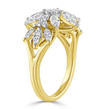 Load image into Gallery viewer, 10K YELLOW GOLD 1 1/2CT ROUND/MARQUISE DIAMOND LADIES RING

