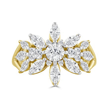 Load image into Gallery viewer, 10K YELLOW GOLD 1 1/2CT ROUND/MARQUISE DIAMOND LADIES RING
