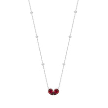 Load image into Gallery viewer, 14K WHITE GOLD 2.00CT ROUND/PEAR DIAMOND LADIES NECKLACE (RUBY DIAMOND 2 STONE)

