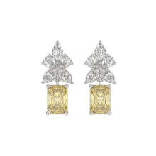 Load image into Gallery viewer, 14K WHITE GOLD 3.00CT PEAR/MARQUISE/YELLOW RADIANT DIAMOND LADIES EARRING (CENTER STONE RADIANT DIAMOND 1CT)
