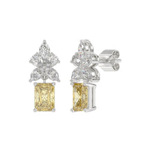 Load image into Gallery viewer, 14K WHITE GOLD 3.00CT PEAR/MARQUISE/YELLOW RADIANT DIAMOND LADIES EARRING (CENTER STONE RADIANT DIAMOND 1CT)
