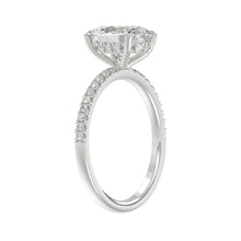 Load image into Gallery viewer, 14K WHITE GOLD 2 1/5CT ROUND/OVAL DIAMOND LADIES RING (CENTER STONE OVAL DIAMOND 2CT)
