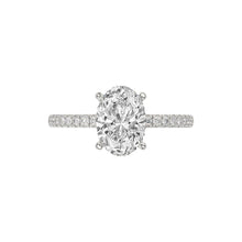 Load image into Gallery viewer, 14K WHITE GOLD 2 1/5CT ROUND/OVAL DIAMOND LADIES RING (CENTER STONE OVAL DIAMOND 2CT)
