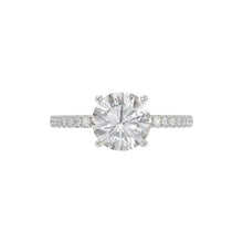 Load image into Gallery viewer, 14K WHITE GOLD 2 1/4CT ROUND DIAMOND LADIES RING (CENTER STONE ROUND DIAMOND 2CT)
