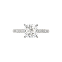 Load image into Gallery viewer, 14K WHITE GOLD 2 1/4CT ROUND/CUSHION DIAMOND LADIES RING (CENTER STONE CUSHION DIAMOND 2CT)
