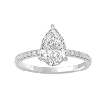 Load image into Gallery viewer, 14K WHITE GOLD 2 3/4CT ROUND/PEAR DIAMOND LADIES RING (CENTER STONE PEAR DIAMOND 2CT)
