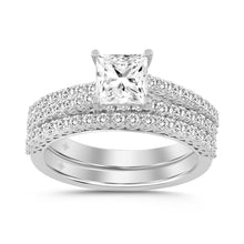 Load image into Gallery viewer, 14K WHITE GOLD 1 3/4CT ROUND/PRINCESS DIAMOND BRIDAL SET
