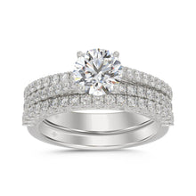 Load image into Gallery viewer, 14K WHITE GOLD 1 3/4CT ROUND DIAMOND BRIDAL SET (CENTER STONE ROUND DIAMOND 1CT)
