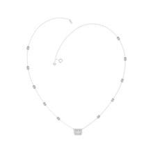 Load image into Gallery viewer, 14K WHITE GOLD 2 1/4CT ROUND/EMERALD DIAMOND LADIES NECKLACE
