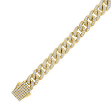 Load image into Gallery viewer, 10K YELLOW GOLD 5 1/2CT ROUND DIAMOND MEN&#39;S BRACELET
