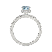 Load image into Gallery viewer, 14K WHITE GOLD 2 1/2CT ROUND/OVAL DIAMOND LADIES RING (CENTER STONE BLUE OVAL DIAMOND 2CT)
