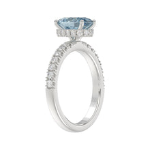 Load image into Gallery viewer, 14K WHITE GOLD 2 1/2CT ROUND/OVAL DIAMOND LADIES RING (CENTER STONE BLUE OVAL DIAMOND 2CT)
