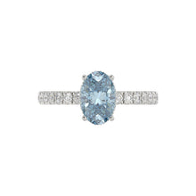 Load image into Gallery viewer, 14K WHITE GOLD 2 1/2CT ROUND/OVAL DIAMOND LADIES RING (CENTER STONE BLUE OVAL DIAMOND 2CT)

