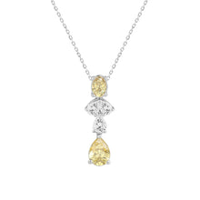 Load image into Gallery viewer, 14K WHITE/YELLOW GOLD 2.00CT PEAR/OVAL DIAMOND LADIES PENDANT WITH CHAIN (PEAR PINK 1.00CT/OVAL DIAMOND 1/2CT)
