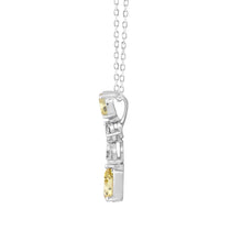 Load image into Gallery viewer, 14K WHITE/YELLOW GOLD 2.00CT PEAR/OVAL DIAMOND LADIES PENDANT WITH CHAIN (PEAR PINK 1.00CT/OVAL DIAMOND 1/2CT)
