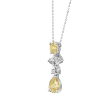 Load image into Gallery viewer, 14K WHITE/YELLOW GOLD 2.00CT PEAR/OVAL DIAMOND LADIES PENDANT WITH CHAIN (PEAR PINK 1.00CT/OVAL DIAMOND 1/2CT)
