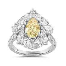 Load image into Gallery viewer, 14K WHITE GOLD 4 1/2CT ROUND/PEAR/MARQUISE DIAMOND LADIES RING (CENTER STONE PEAR DIAMOND 2.00CT)
