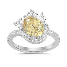 Load image into Gallery viewer, 14K WHITE GOLD 2 1/4CT ROUND/MARQUISE/OVAL DIAMOND LADIES RING (CENTER STONE OVAL DIAMOND 1 1/2CT)
