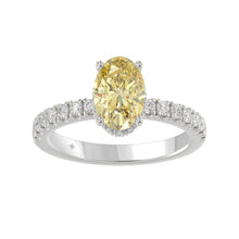 Load image into Gallery viewer, 14K WHITE GOLD 2 1/2CT ROUND/OVAL DIAMOND LADIES RING
