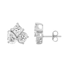 Load image into Gallery viewer, 14K WHITE GOLD 3.00CT PEAR/OVAL/PRINCESS DIAMOND LADIES EARRING
