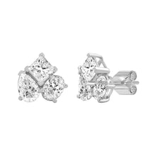 Load image into Gallery viewer, 14K WHITE GOLD 3.00CT PEAR/OVAL/PRINCESS DIAMOND LADIES EARRING
