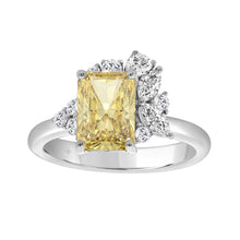 Load image into Gallery viewer, 14K WHITE GOLD 2 1/2CT ROUND/MARQUISE/PEAR/YELLOW RADIANT DIAMOND LADIES RING (CENTER STONE YELLOW RADIANT DIAMOND 2CT)
