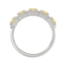 Load image into Gallery viewer, 14K WHITE GOLD 3.00CT ROUND/RADIANT YELLOW DIAMOND LADIES RING
